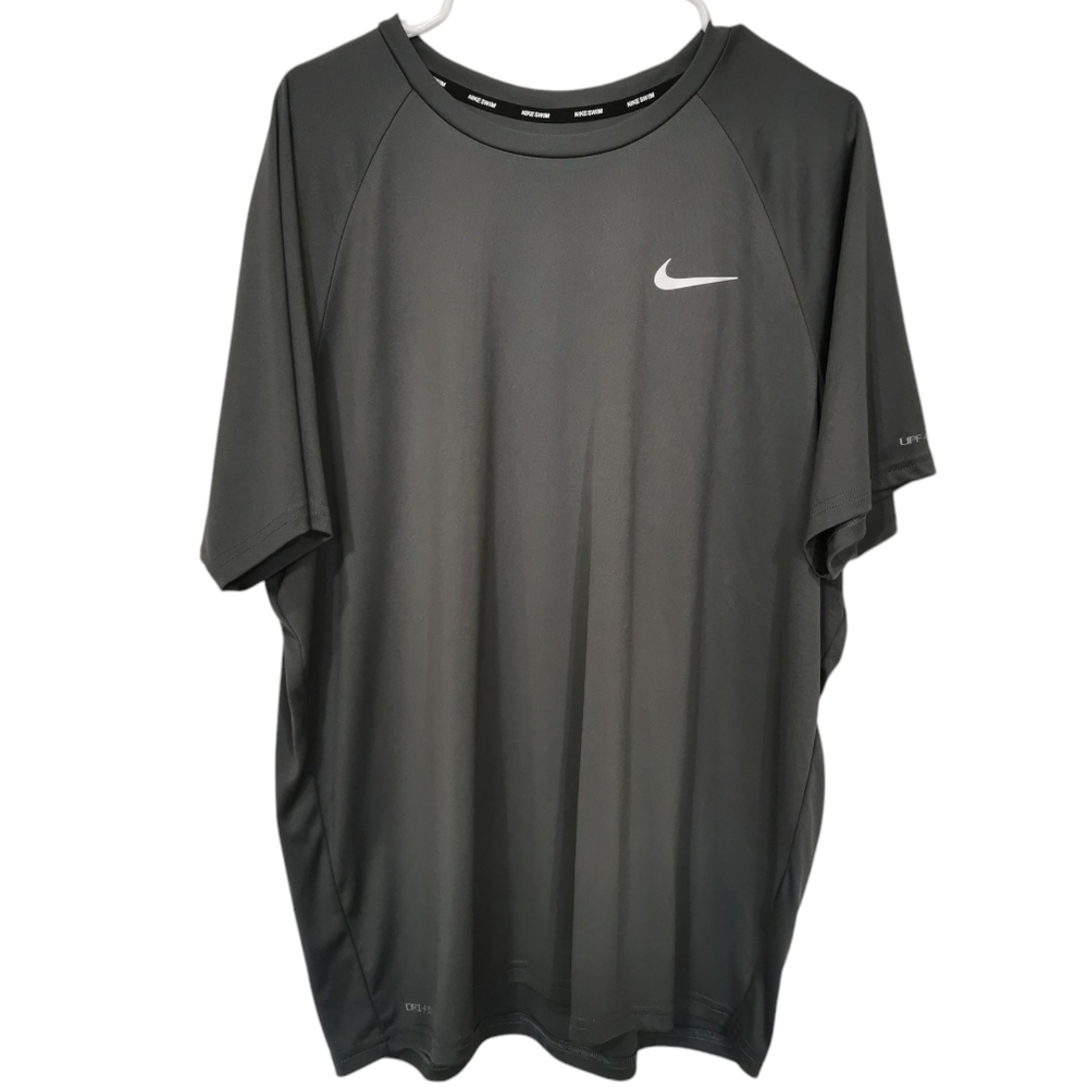 Nike Dri-Fit Short Sleeve Crew Neck Tee Dark Grey/Green - Sz XL